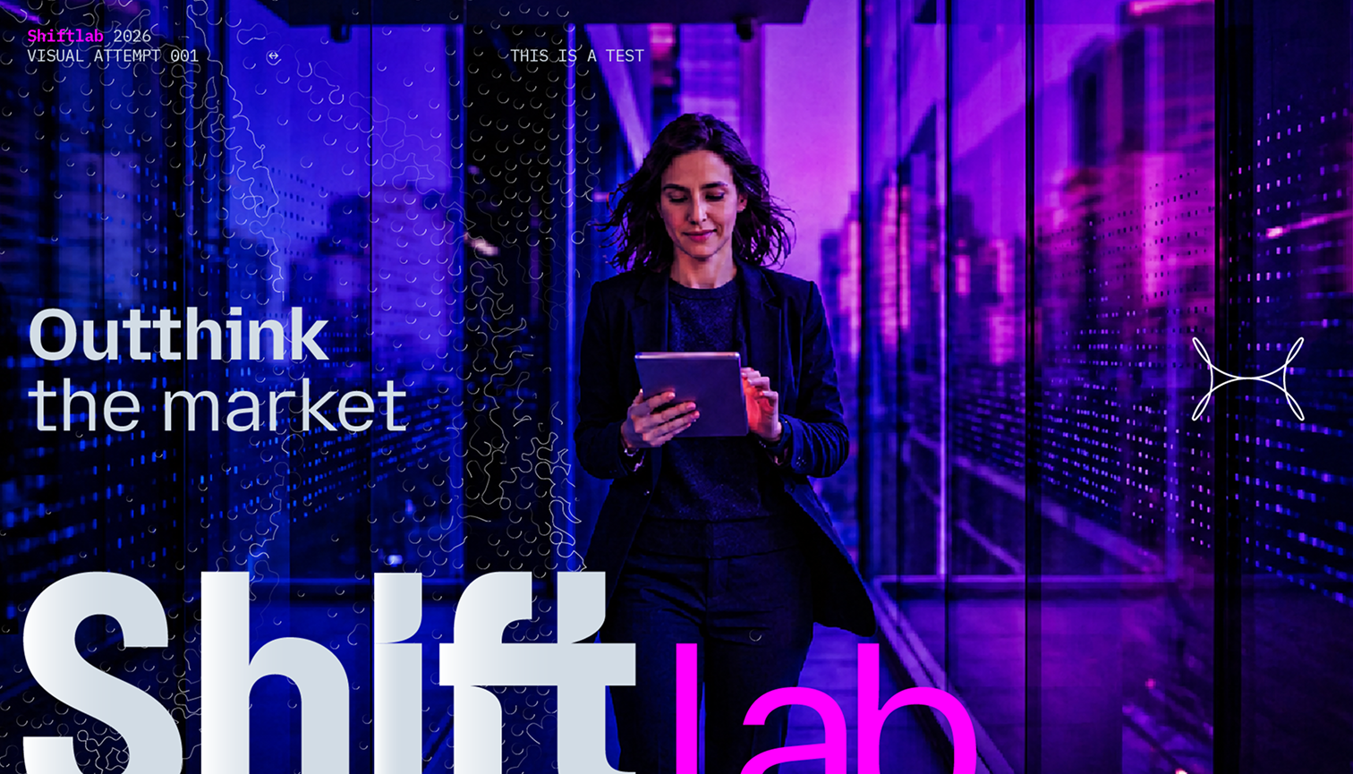 Banner de Shift Lab — innovación e IA aplicada a comunicación